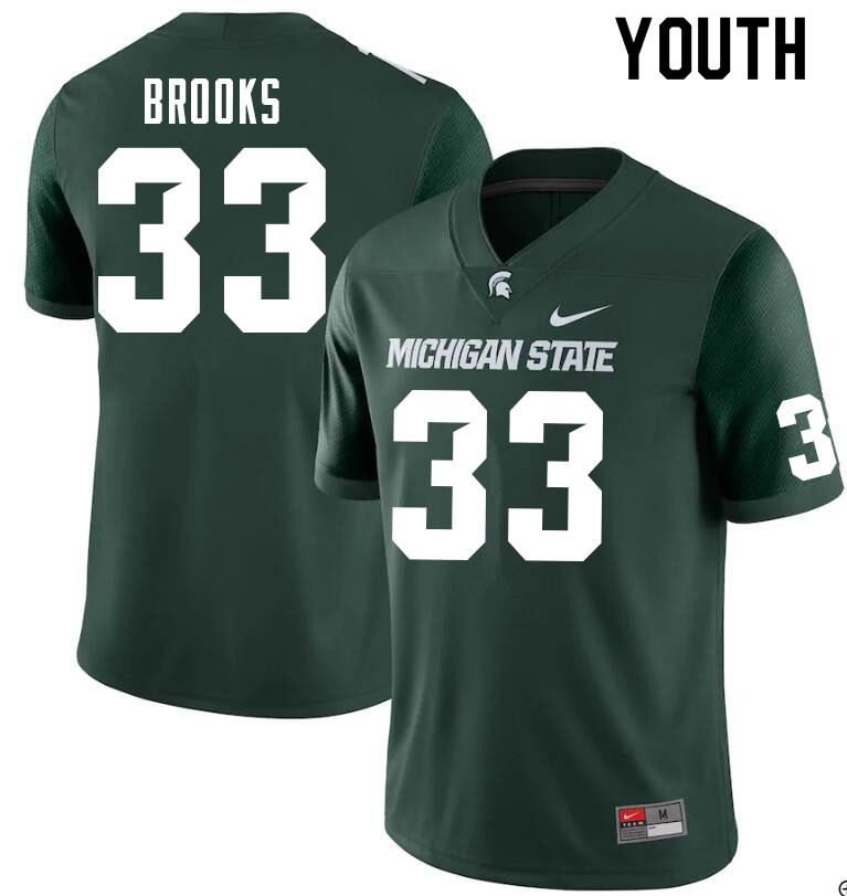 Youth #33 Kendell Brooks Michigan State Spartans College Football Jerseys Sale-Green